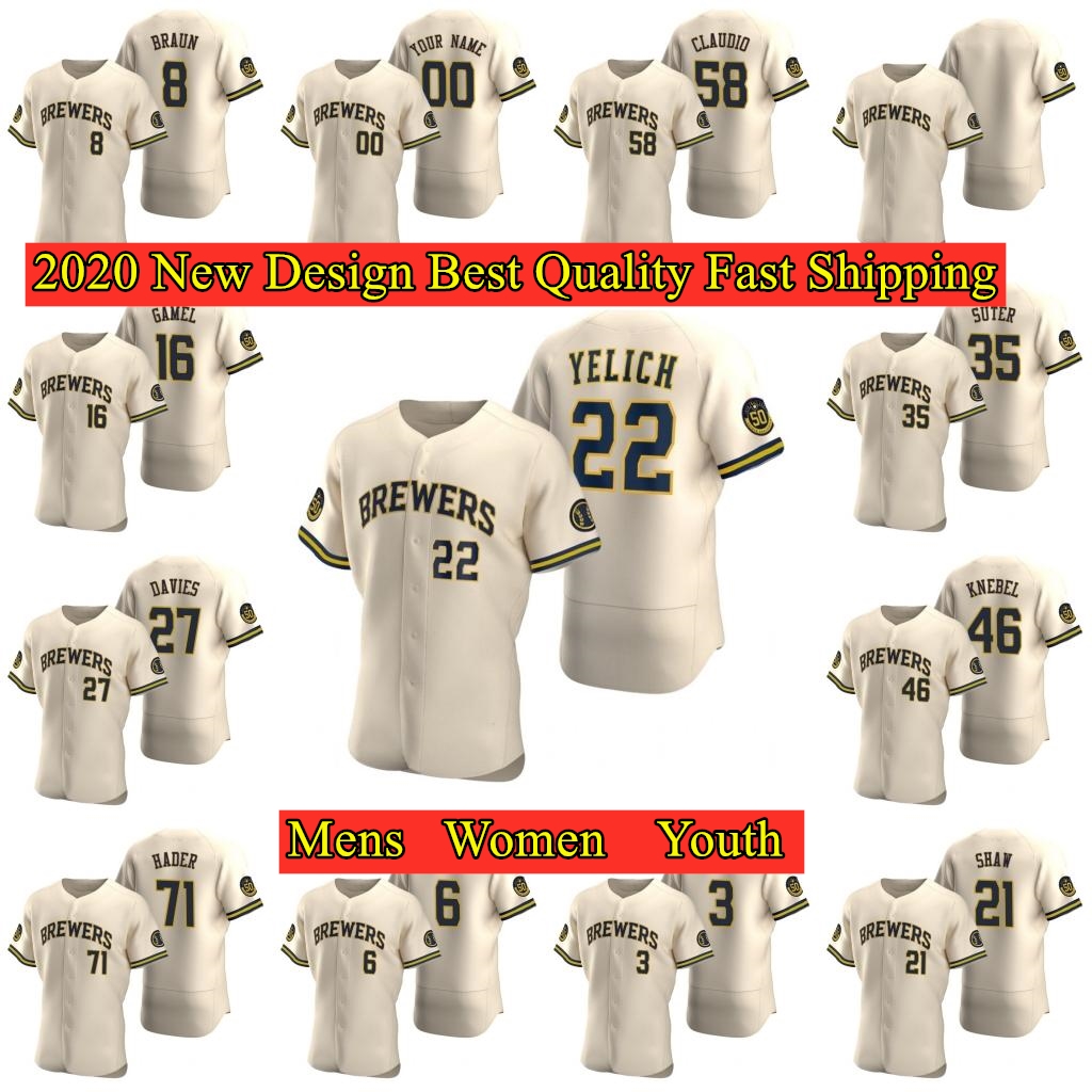 Men 22 Christian Yelich 8 Ryan Braun 52 Jimmy Nelson Cream Authentic Alternate Jersey, Blue;black
Men 22 Christian Yelich 8 Ryan Braun 52 Jimmy Nelson Cream Authentic Alternate Jersey, Blue;black