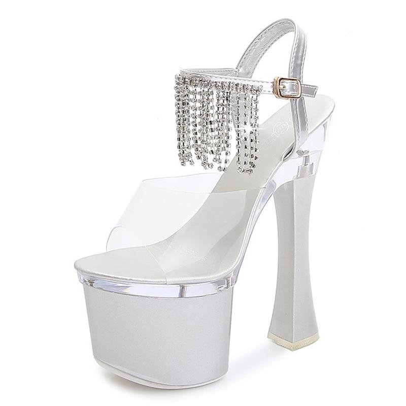 Thick heel women sandals high heel 17cm party model t-stage platform sexy fairy sandals transparent super high large size model, Black
Thick heel women sandals high heel 17cm party model t-stage platform sexy fairy sandals transparent super high large size model, Black