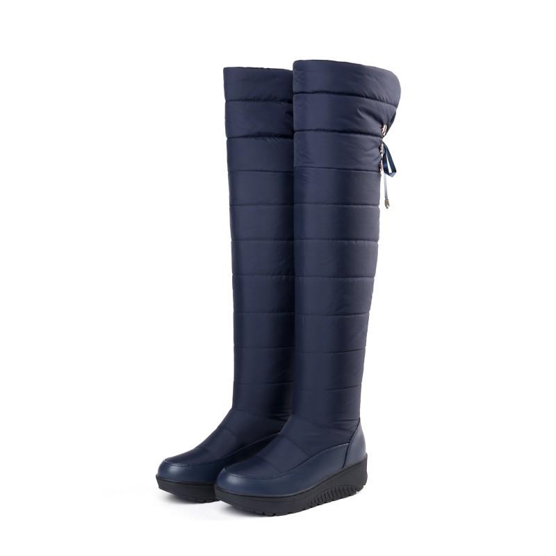 New Winter Knee-high Boots Waterproof Cotton Snow Boots Women's Slope Heel Thickened Velvet Knee High Big Size 41 42 43 44, Black
New Winter Knee-high Boots Waterproof Cotton Snow Boots Women's Slope Heel Thickened Velvet Knee High Big Size 41 42 43 44, Black