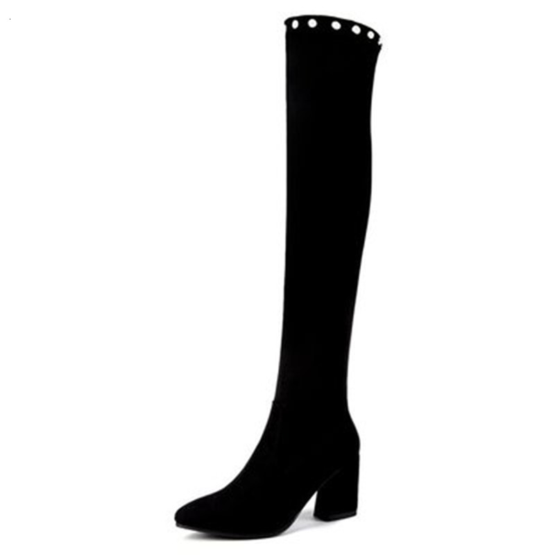 2021 New Spring Autumn on the Knee Boots Half-women Fabric Stretch Thick Sexy High Heel Shoes Tips Long Foot Women's Boot Size 34-40 2D7H, Black
2021 New Spring Autumn on the Knee Boots Half-women Fabric Stretch Thick Sexy High Heel Shoes Tips Long Foot Women's Boot Size 34-40 2D7H, Black