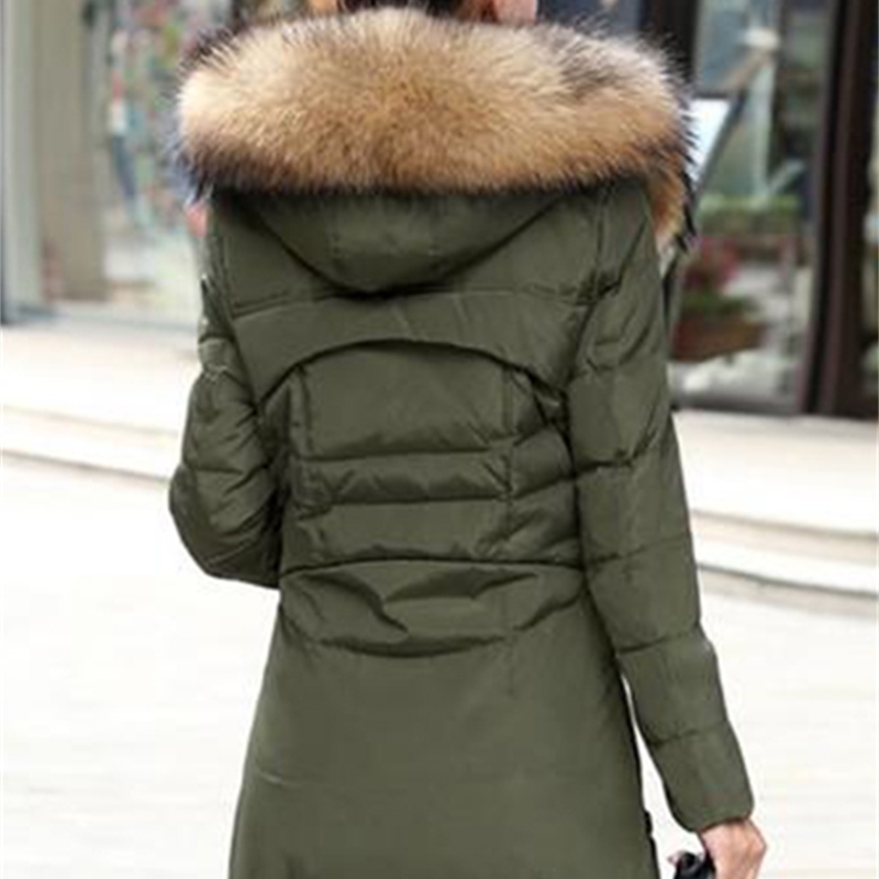 Autumn Winter Coat Jacket Women Hooded Thick Warm Long Outerwear Female Elegant Office Slim Cotton Parkas Coats Green Black 201019