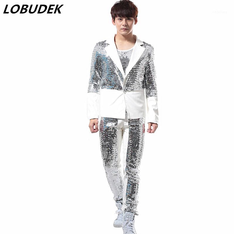 jacket+pants) Tide Men' Suits Silvery Sequins Blazers Stage Costume Nightclub Punk Male Singer Rock Outfit Bar DJ Dance Wears1, As pic
jacket+pants) Tide Men' Suits Silvery Sequins Blazers Stage Costume Nightclub Punk Male Singer Rock Outfit Bar DJ Dance Wears1, As pic