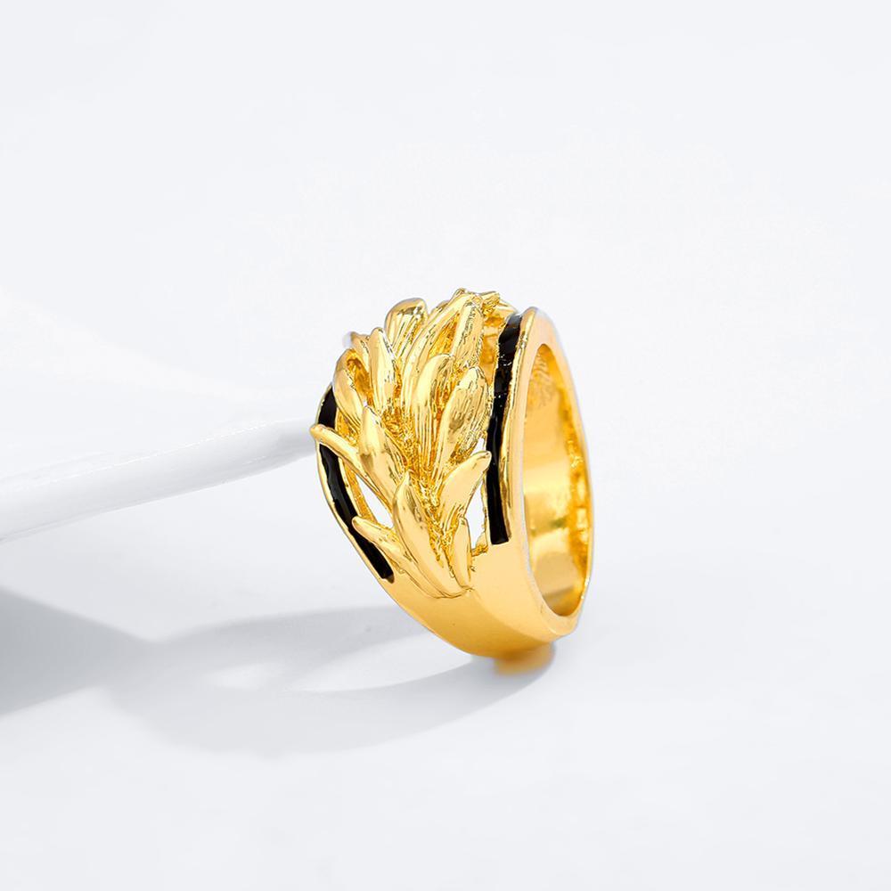 Hawaiian Gold Jewelry Pearl Set Trendy Plant Drop Earrings Polynesian Rings Chian Necklaces Sets for Women Party Wholesale 201222