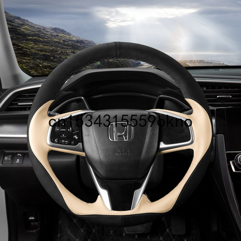 

DIY Steering Wheel Cover Custom Fit For Honda Civic CR-V City Greiz Accord XRV Jade URV AVANCIER Accessories