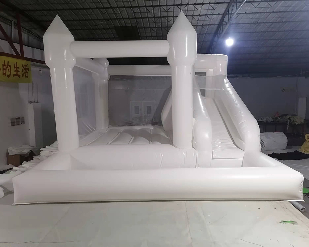 wholesale Outdoor Rental Inflatable White Bounce House Bouncer castles Wedding Bouncy jumping Castle jumper With Slide ball pit For Kids with blower f