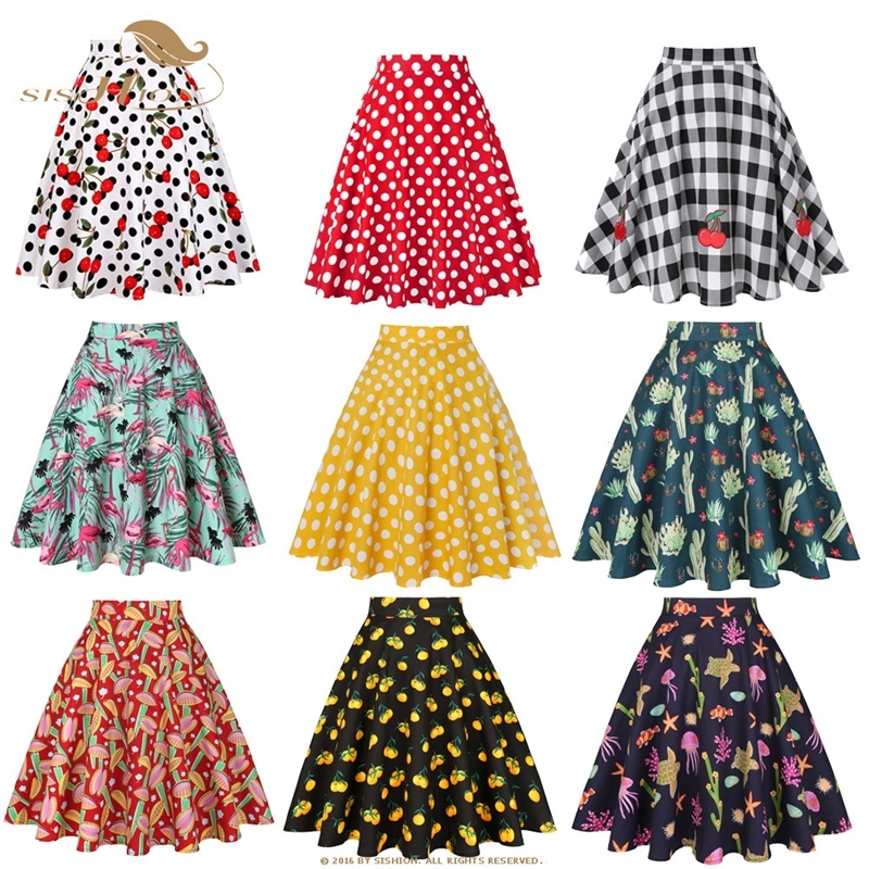 SISHION Vintage Skirts Womens VD0020 jupe femme High Waist Cotton Swing Retro Women Skirt Black Plaid faldas Summer Skirt Y200326, Solid rose red
SISHION Vintage Skirts Womens VD0020 jupe femme High Waist Cotton Swing Retro Women Skirt Black Plaid faldas Summer Skirt Y200326, Solid rose red