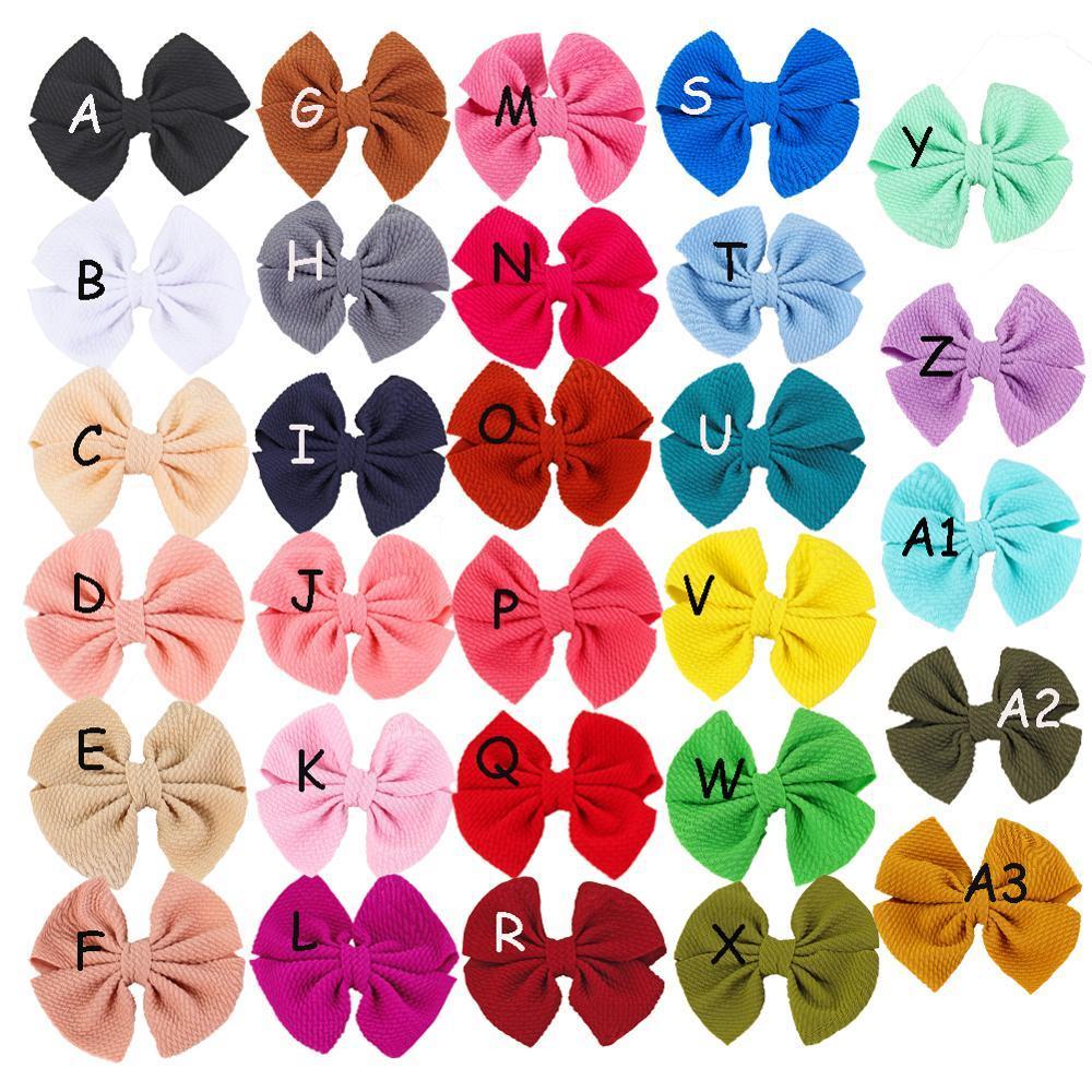 Bulk 60pc/lot Girls 4.5" Solid Fabric Hair Bow Headbands,Kids Hair Bows Elastic Headbands Nylon Headband Kids Hair Accessories LJ200903