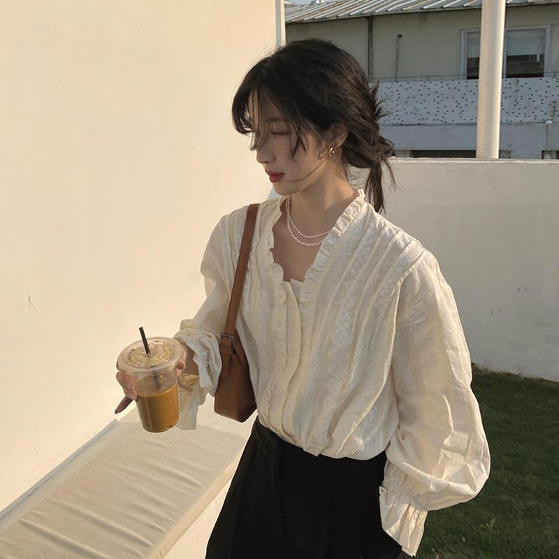 Design Sense Of Shirt Women's Outer Wear 2020 New Spring And Autumn French Style Retro Hong Kong Style Versatile White Long Slee, Beige
Design Sense Of Shirt Women's Outer Wear 2020 New Spring And Autumn French Style Retro Hong Kong Style Versatile White Long Slee, Beige