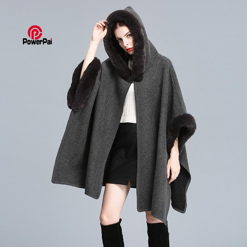 New Fashion Long Rex Fur Hooded Cape Cloak Overcoat Wool Cashmere Shawl Women Autumn Winter Loose Fur Coat
New Fashion Long Rex Fur Hooded Cape Cloak Overcoat Wool Cashmere Shawl Women Autumn Winter Loose Fur Coat
