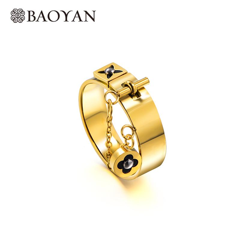 Baoyan Fashion Clover Flower Ring Love Gothic Promise Wedding Engagement Ring Gold/Sliver Stainless Steel Finger Rings For Women
Baoyan Fashion Clover Flower Ring Love Gothic Promise Wedding Engagement Ring Gold/Sliver Stainless Steel Finger Rings For Women