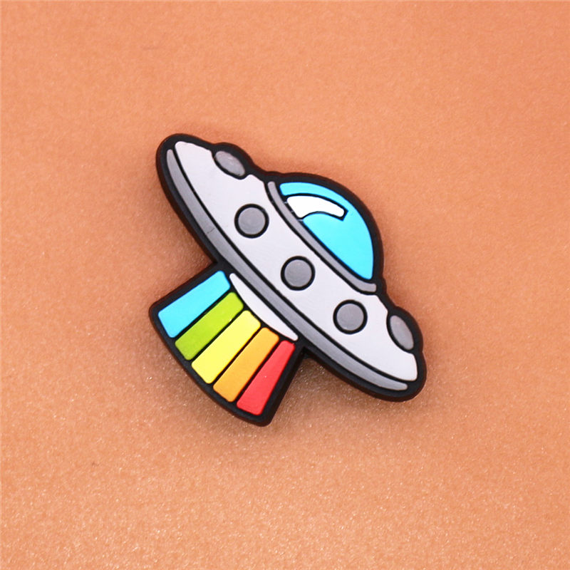 1pcs Cartoon UFO PVC shoe charms shoe accessories DIY shoe decoration kids favor kawaii cute X-mas gift