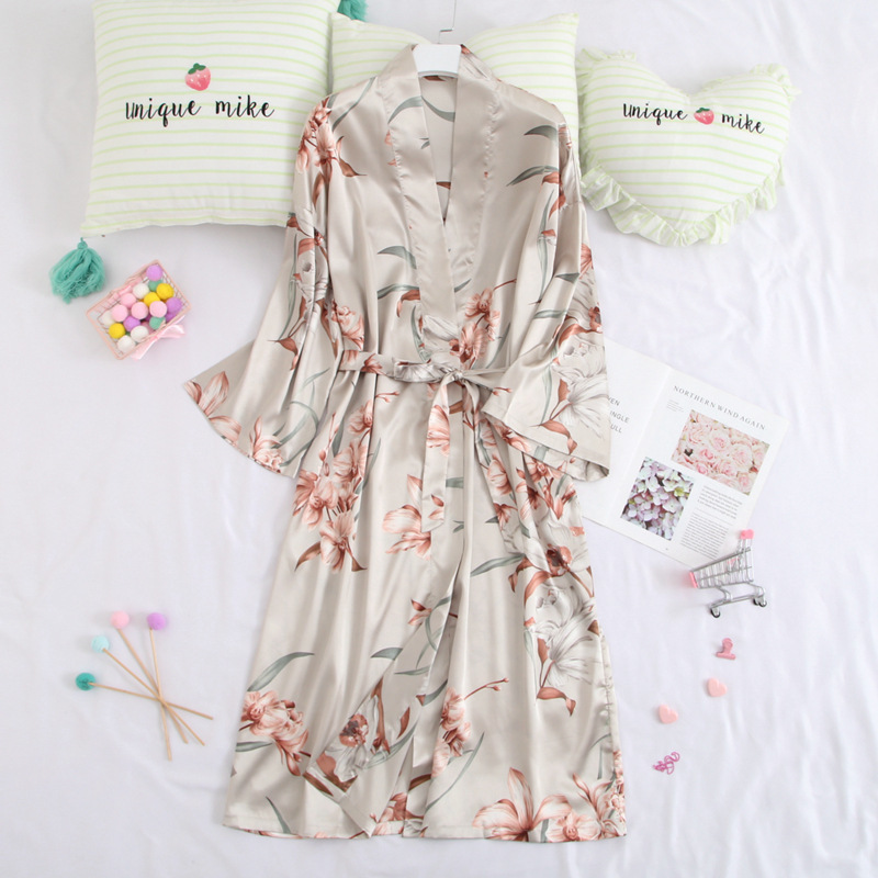 Smmoloa 3 Piece Silk Robe Women Silk Pajamas Set satin pajama sets T200429