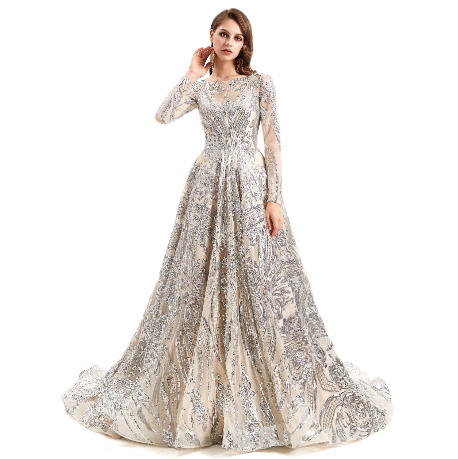 Hunter Green Sequin Applique Muslim Evening Dresses 2022 Rose gold Real Image Long Sleeve Sparkly Arabic Kaftan Caftan Prom Gowns