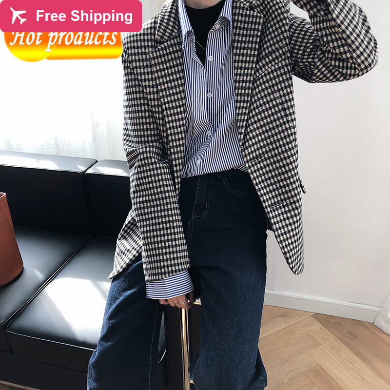 2021 New Porto Chess for Woman Korean Vintage Houndstooth Chic Lady Bleizer Mujer Blazer TS8I, Multi
2021 New Porto Chess for Woman Korean Vintage Houndstooth Chic Lady Bleizer Mujer Blazer TS8I, Multi