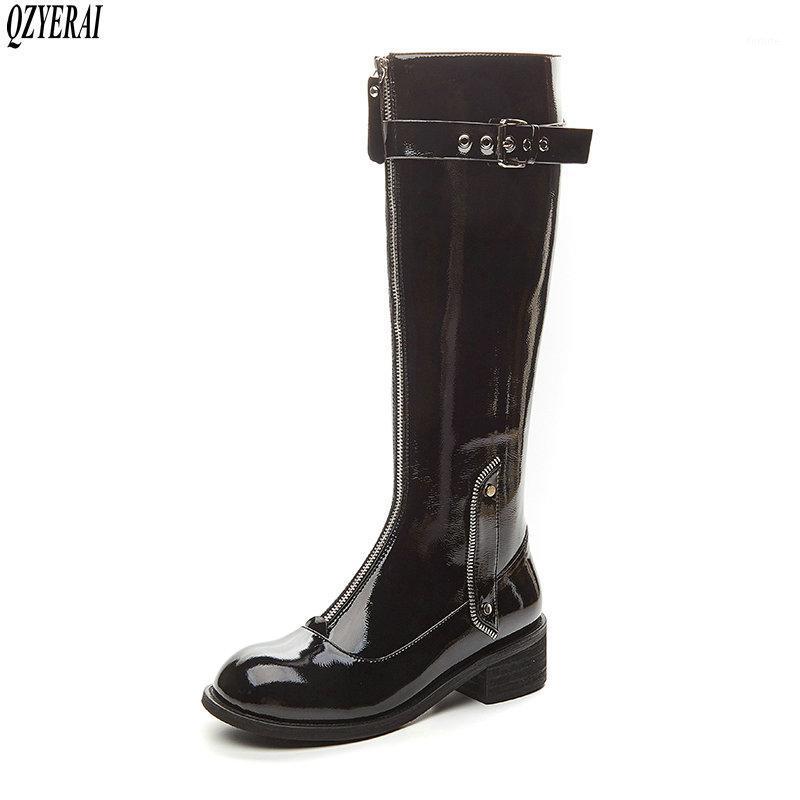 QZYERAI New winter Genuine leather knee boots Women boots Motorcycle Female Front zipper warm Women shoes1, Black
QZYERAI New winter Genuine leather knee boots Women boots Motorcycle Female Front zipper warm Women shoes1, Black