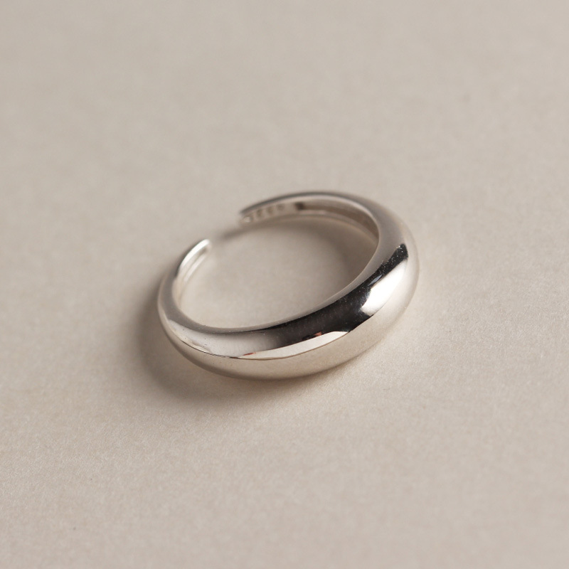 New 925 sterling silver vintage jewelry minimalism hand-made designer women's adjustable rings smooth open rings Japanese South korea style