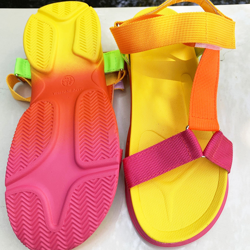 Summer Sandals Womens shoes Big size Soft multi colors sandals Beach Ankle Wedge Platform Shoes Ladies Girls sandals for women