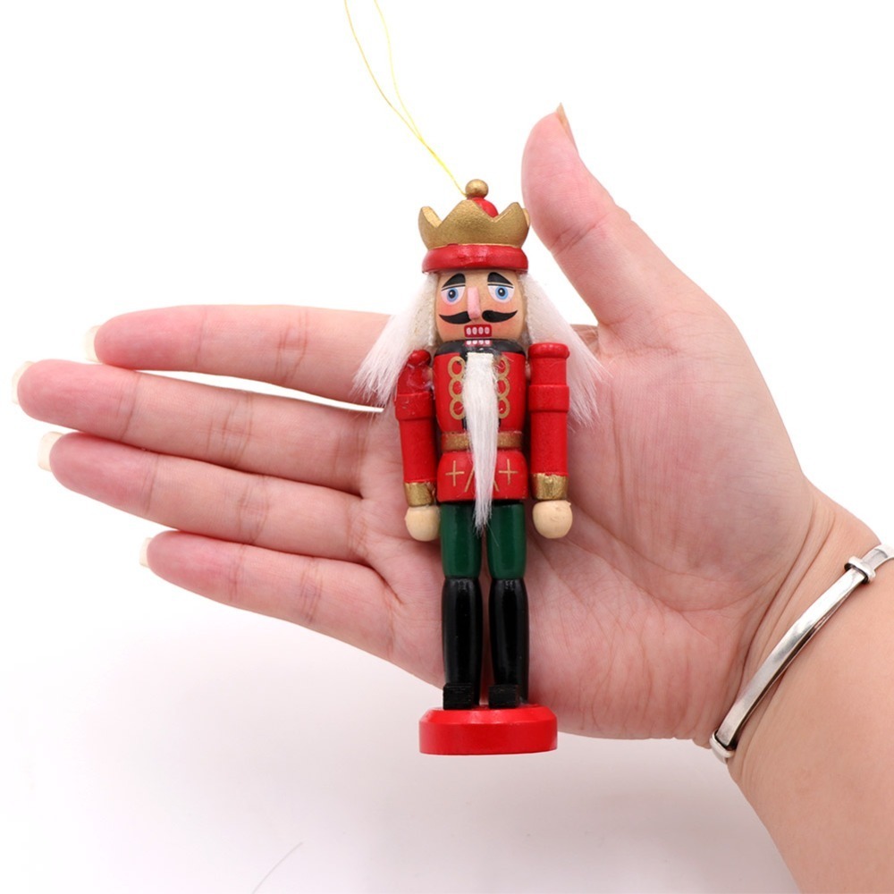 2021 Wood Ornaments Christmas 6pcs Nutcracker Wood Christmas Figures 12cm Walnuts Soldiers Dolls Desktop Decor Christmas Gift 201127 - view 5