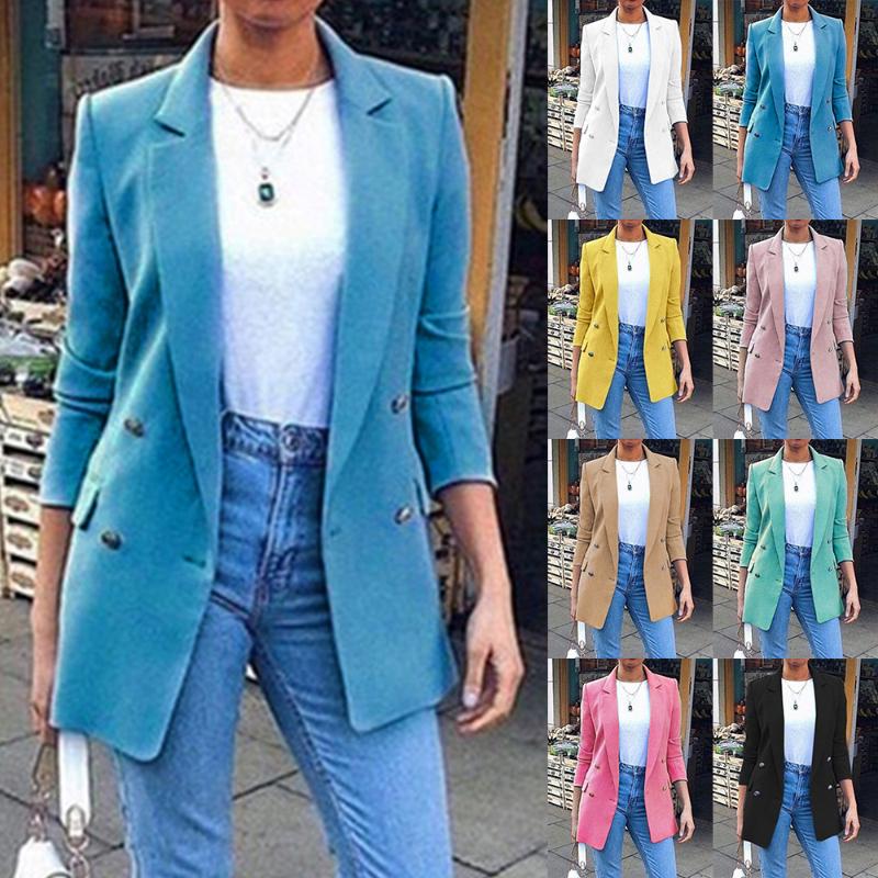 Spring Ladies Blazers 2020 Fashion Double Breasted Slim Blazer Women Suit Jacket Pink Female Plus Size Blazer Femme Formal, A white
Spring Ladies Blazers 2020 Fashion Double Breasted Slim Blazer Women Suit Jacket Pink Female Plus Size Blazer Femme Formal, A white