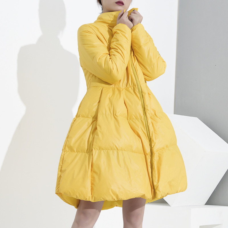 SHENGPALAE 2020 New Winter Autumn Coat Black Stand Collar Large Hem Fashion Women Vintage Keepwarm Thin Jacket FF510 T200114