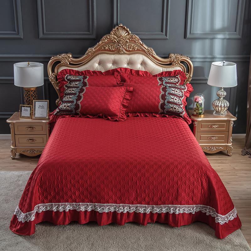 60S Egyptian Cotton Quilt 3pcs Lace Decor Bedspread Embroidered Bed Cover Sheets Queen Size Coverlet Summer Blanket CHAUSUB, No6
60S Egyptian Cotton Quilt 3pcs Lace Decor Bedspread Embroidered Bed Cover Sheets Queen Size Coverlet Summer Blanket CHAUSUB, No6