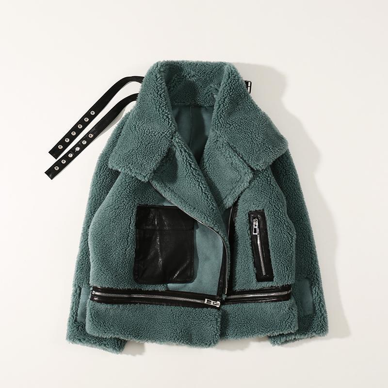 Winter Pellet Lamb Fur Fashion Colorful Korean Motorcycle Short Coat Jacket for Women 1921, Dark green
Winter Pellet Lamb Fur Fashion Colorful Korean Motorcycle Short Coat Jacket for Women 1921, Dark green