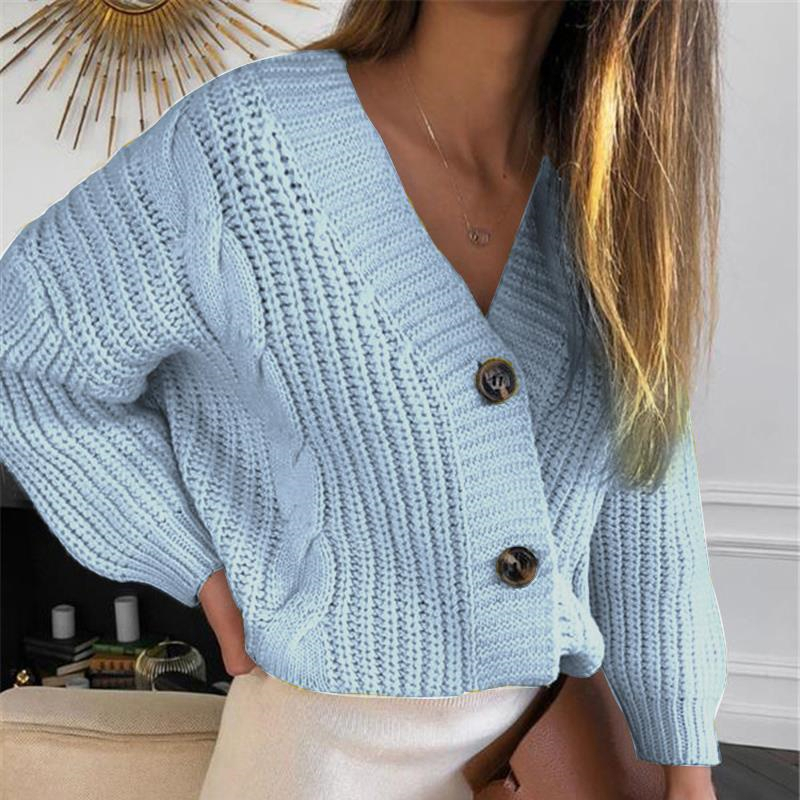 Women Knit Sweater Autumn Casual Long Sleeve Button Cardigan Knitted Sweaters Coat Femme Winter Warm Clothes Female New 201031