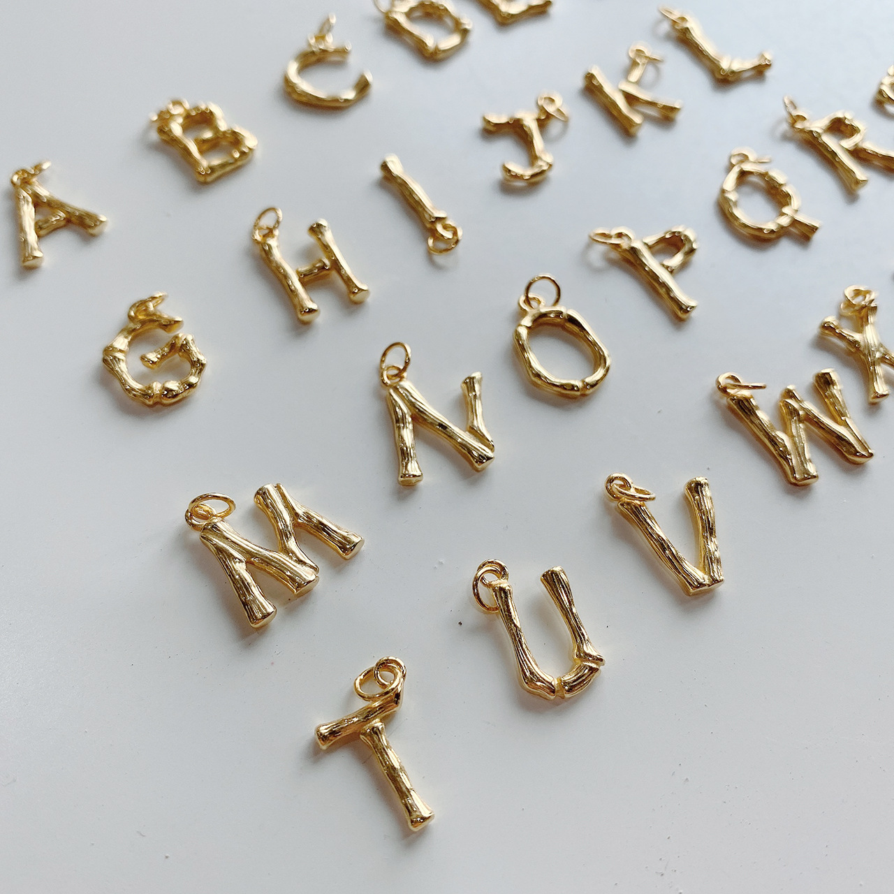 New designs 925 sterling silver pendant necklaces handmade jewelry 26 alphabets letters pendants designer necklaces in gold plating
