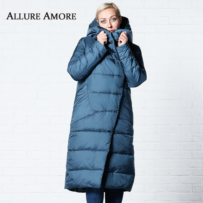Winter Jackets Women Coats Windproof High Collar Women's Parka Female Long Jacket Removable Hooded Woman Coat Puffer AllureAmore T200319