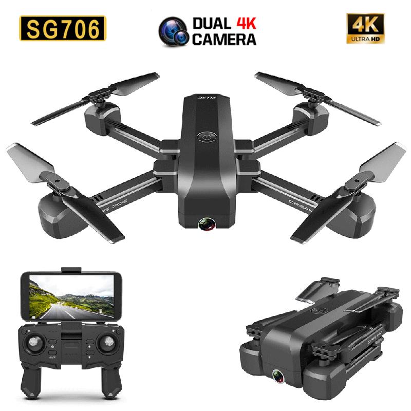 SG706 RC Drone with 50 Times Zoom WiFi FPV RC Quadcopter 4K/1080P Dual Camera Optical Flow Foldable Professional Drone VS XS816
SG706 RC Drone with 50 Times Zoom WiFi FPV RC Quadcopter 4K/1080P Dual Camera Optical Flow Foldable Professional Drone VS XS816