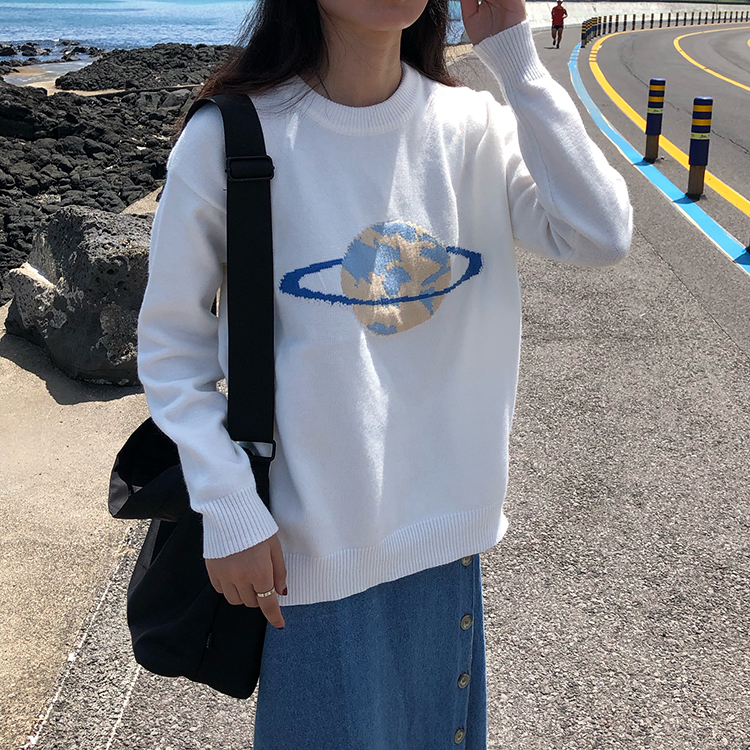 3 colors Korean style sweet Knitted warm Sweaters Women cartoon rabbit fur women sweaters and pullovers F1376 201225