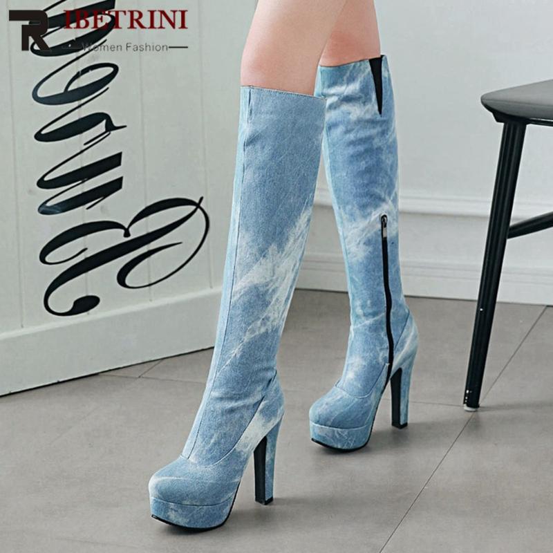 RIBETRINI Brand New Big Size 49 Platform Denim High Heels Elegant Office Lady Knee High Boot Stylish Winter Shoes Boots Women, Light blue
RIBETRINI Brand New Big Size 49 Platform Denim High Heels Elegant Office Lady Knee High Boot Stylish Winter Shoes Boots Women, Light blue