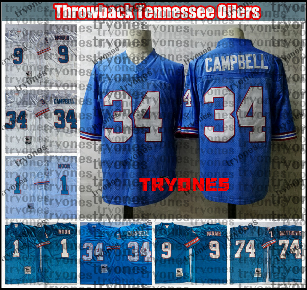 Vintage Oilers Football Jerseys 1 Warren Moon 34 Earl Campbell 9 Steve McNair 74 Bruce Matthews Stitched Shirts embroidery BLUE BB7, Black;red
Vintage Oilers Football Jerseys 1 Warren Moon 34 Earl Campbell 9 Steve McNair 74 Bruce Matthews Stitched Shirts embroidery BLUE BB7, Black;red