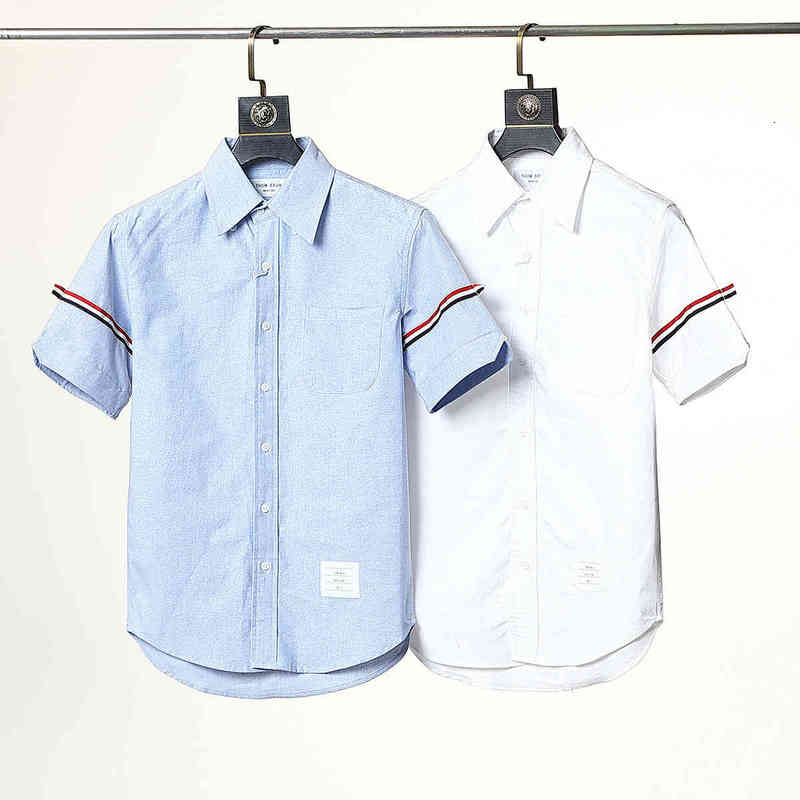 Short Tb Men Shirt Brand Thom Sleeve Cotton Casual Solid Striped Women Blouse New Summer Korean Design, White
Short Tb Men Shirt Brand Thom Sleeve Cotton Casual Solid Striped Women Blouse New Summer Korean Design, White