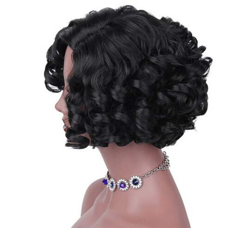 Synthetic Short Curly Black Hair Pixie Cut Wig for Women Heat Resistant Wigs