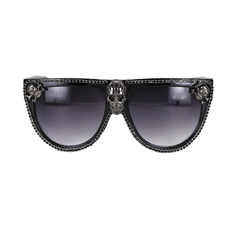 Women Black Skull Rhinestone Halloween Sunglasses Gorgeous Half Round Glasses Gothic Shades Party Festival Hip Hop Style
Women Black Skull Rhinestone Halloween Sunglasses Gorgeous Half Round Glasses Gothic Shades Party Festival Hip Hop Style