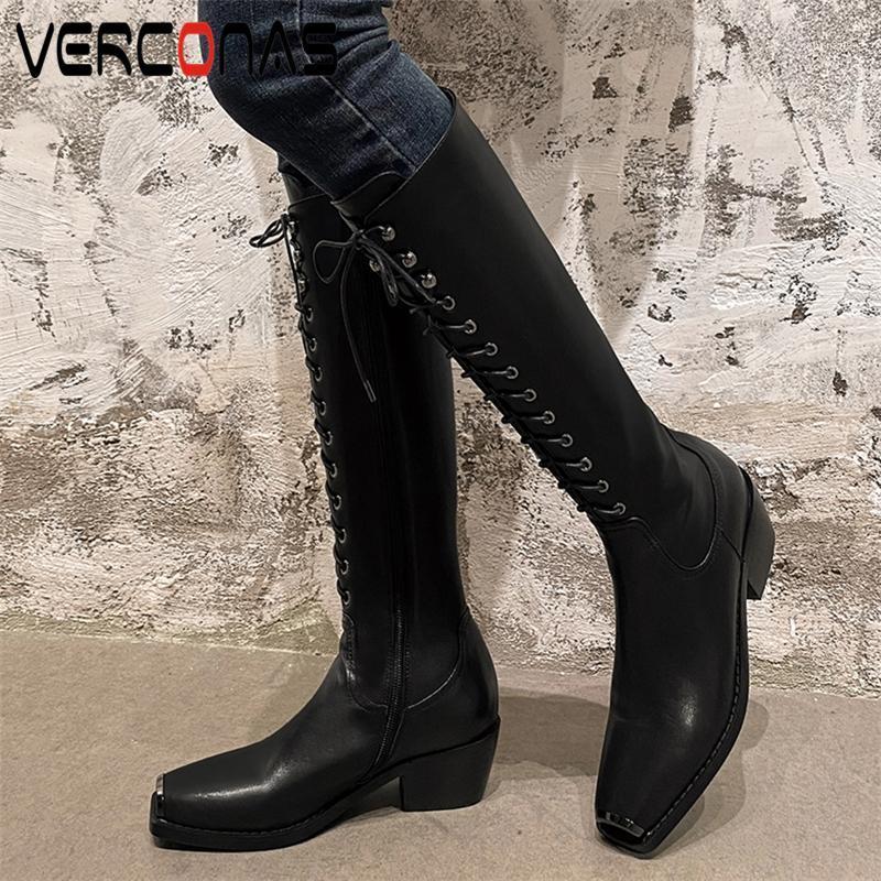 Boots VERCONAS Women Knee-High Autumn Winter Long Shoes Woman Cross-Tied Genuine Leather Square Toe Thick Heels Zip Basic Boots1, Black
Boots VERCONAS Women Knee-High Autumn Winter Long Shoes Woman Cross-Tied Genuine Leather Square Toe Thick Heels Zip Basic Boots1, Black