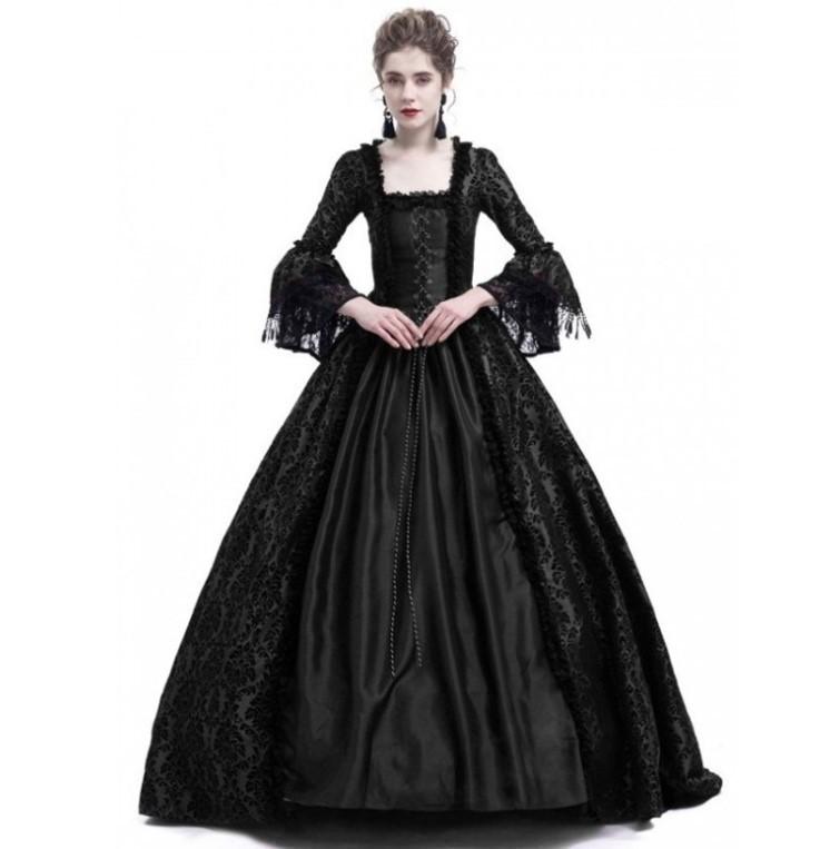 JIEZUOFANG 18th Century Medieval Gothic dress Renaissance LACE Dress Masquerade Costume vestido gotico, Black
JIEZUOFANG 18th Century Medieval Gothic dress Renaissance LACE Dress Masquerade Costume vestido gotico, Black