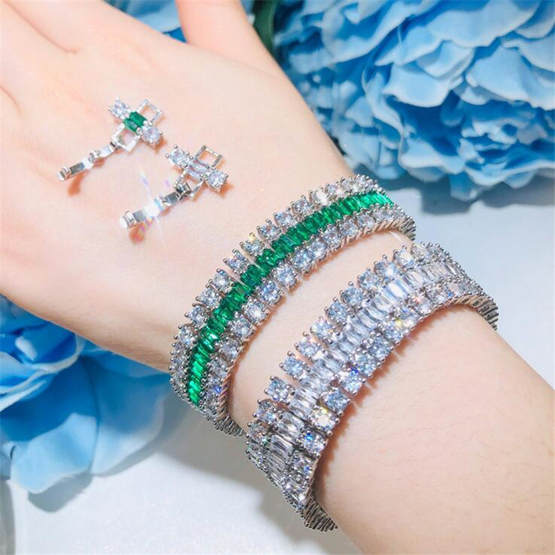 Sparkling New Arrival Top Sell Luxury Jewelry 925 Sterling Silver Emerald CZ Diamond 3 Rows Gemstones Women Wedding Bracelet For Lover Gift
Sparkling New Arrival Top Sell Luxury Jewelry 925 Sterling Silver Emerald CZ Diamond 3 Rows Gemstones Women Wedding Bracelet For Lover Gift