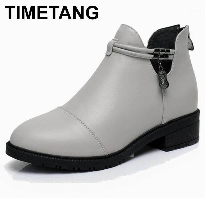 TIMETANG Fashion Women Mar Boots Autumn Winter Boots Med Heel Ankle Genuine Leather Thin Plush Women Shoes1, Black 
TIMETANG Fashion Women Mar Boots Autumn Winter Boots Med Heel Ankle Genuine Leather Thin Plush Women Shoes1, Black