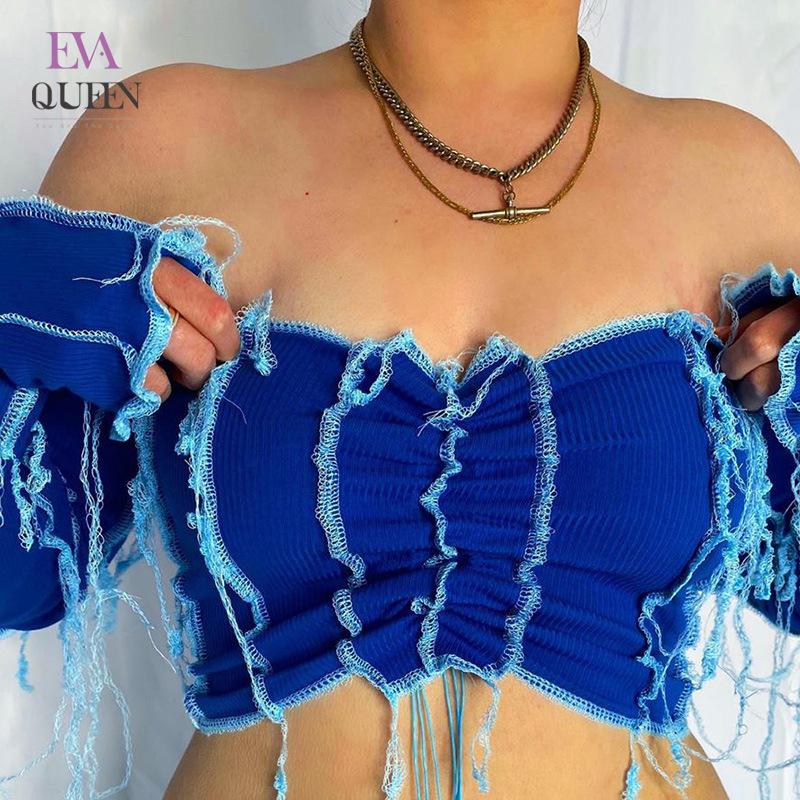EvaQueen Knitted Tassel Strapless Solid T Shirts Women Patchwork Autumn Crop Tops 2020 Sexy Street Ruffle Long Sleeves Tank Top, Black
EvaQueen Knitted Tassel Strapless Solid T Shirts Women Patchwork Autumn Crop Tops 2020 Sexy Street Ruffle Long Sleeves Tank Top, Black