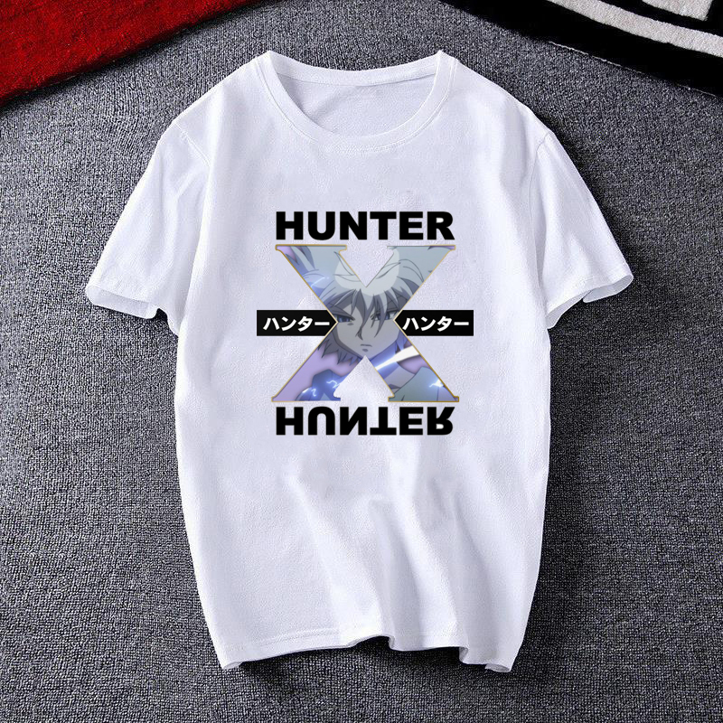 Men Women T-shirt Tops Kawaii Hunter X Hunter Tshirt Killua Zoldyck T-shirt Crew Neck Fitted Soft Anime Manga Tee Shirt Clothes Y0121