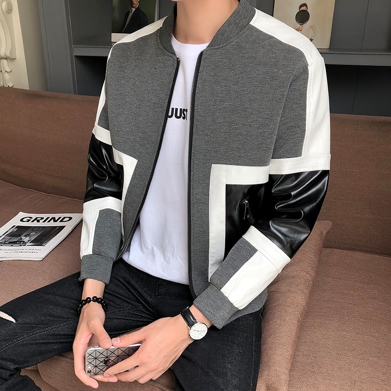 Splice Men's Leather Jacket Jaqueta De Couro Masculinamens Erkek Deri Mont Leather Jackets Coats Motorcycle Leather Jacket Men 201119