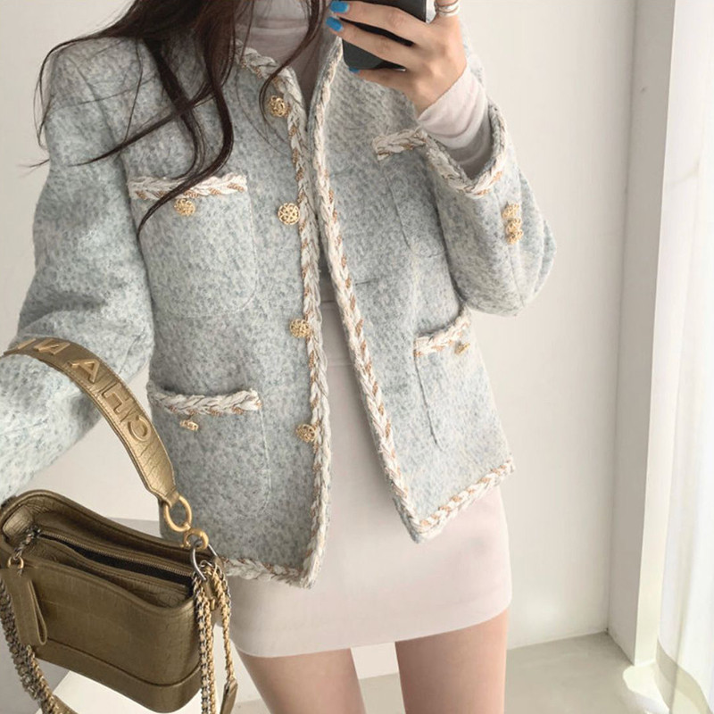 Women Fashion Outfits Two Pieces Skirt Sets Spring Elegant Tweed Jackets&Sheath Mini Dress Suits Korean Chic 2pc Dress Sets T200325