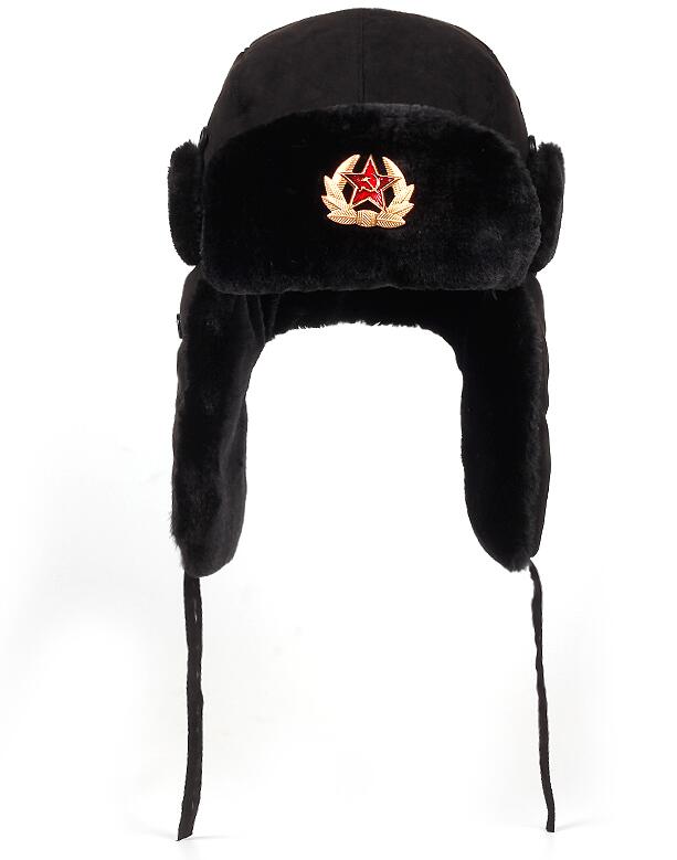 2021 New Soviet Army Military Badge Russia Ushanka Bomber Hats Pilot Trapper Aviator Cap Winter Faux Rabbit Fur Earflap Snow Caps hat, Black 1
2021 New Soviet Army Military Badge Russia Ushanka Bomber Hats Pilot Trapper Aviator Cap Winter Faux Rabbit Fur Earflap Snow Caps hat, Black 1