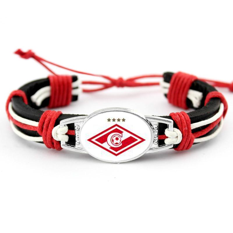 FC Club Spartak Moscow Genuine Leather Bracelet Charms Bracelets & Bangles Fans Hand Braided Jewelry
FC Club Spartak Moscow Genuine Leather Bracelet Charms Bracelets & Bangles Fans Hand Braided Jewelry