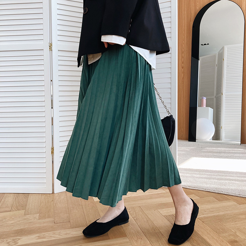 2021 New A-line Autumn Pleated High Waist Long Skirt Femme Elegant Faldas Jupe Saia Women Green Skirts Xrju
2021 New A-line Autumn Pleated High Waist Long Skirt Femme Elegant Faldas Jupe Saia Women Green Skirts Xrju
