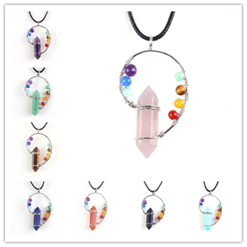 Pendant Necklaces KFT Silver Plated Natural Stones Hexagon Chakra Round Beads Stone Necklace With Rope Chain Women Men Jewelry
Pendant Necklaces KFT Silver Plated Natural Stones Hexagon Chakra Round Beads Stone Necklace With Rope Chain Women Men Jewelry