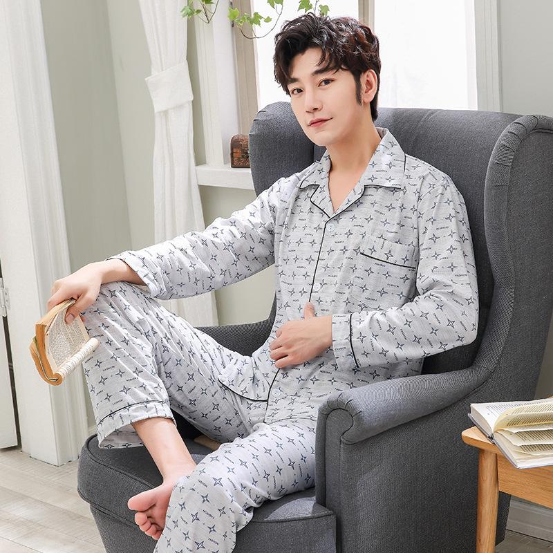 Spring And Autumn Long Sleeve Men Pajamas with Cotton Youth Thin Middle-aged Knitted Autumn Clothing Dad Homewear Set Large Size
Spring And Autumn Long Sleeve Men Pajamas with Cotton Youth Thin Middle-aged Knitted Autumn Clothing Dad Homewear Set Large Size