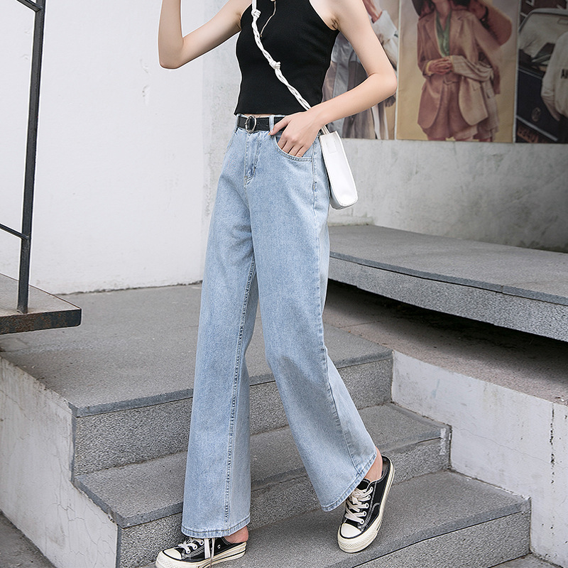 2021 New summer Korean women's brem pants stylish style drape thin waist high leg fashion X4A0, Hole blue
2021 New summer Korean women's brem pants stylish style drape thin waist high leg fashion X4A0, Hole blue